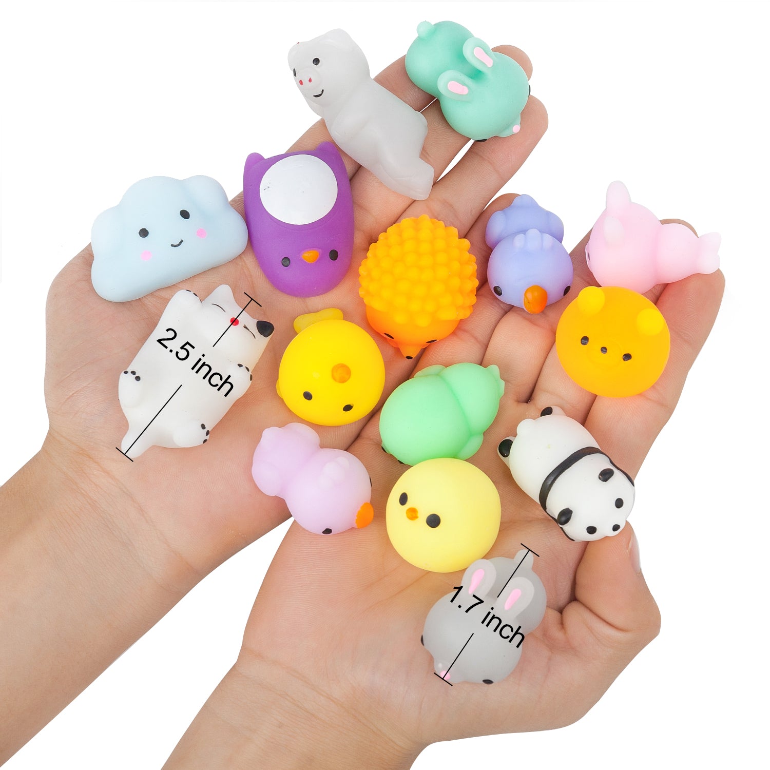 72pcs Mochi Squishy Toys Squishies Fidget Toys Kawaii Animals For