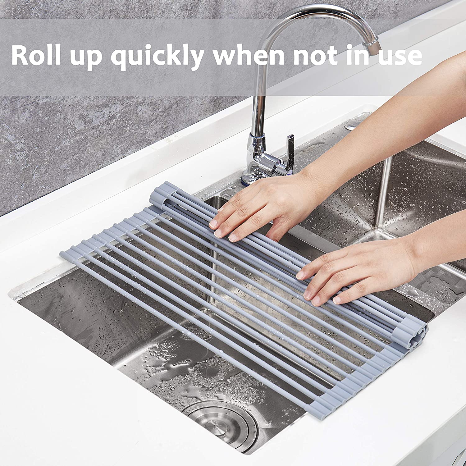 Buy Multipurpose OverSink RollUp Dish Drying Rack